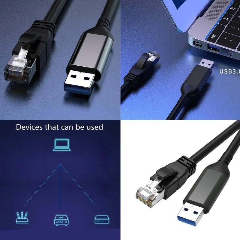 

J1HC USB to Ethernet Adapter USB3.0 to Gigabit LAN Networking Adapter For PC