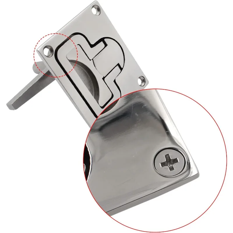 Marine Boat Hatch Cam Latch Lock 316 Stainless Steel Flush Pull Turning Handle Lift Ring Locking Arm for Deck Cabinet Yacht RV