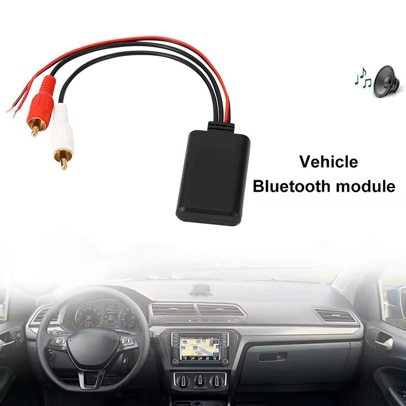 5-12V Car Wireless Bluetooth Receiver Module For 2RCA Interface Vehicles AUX Cable Adapter Music Radio Stereo Audio Connector