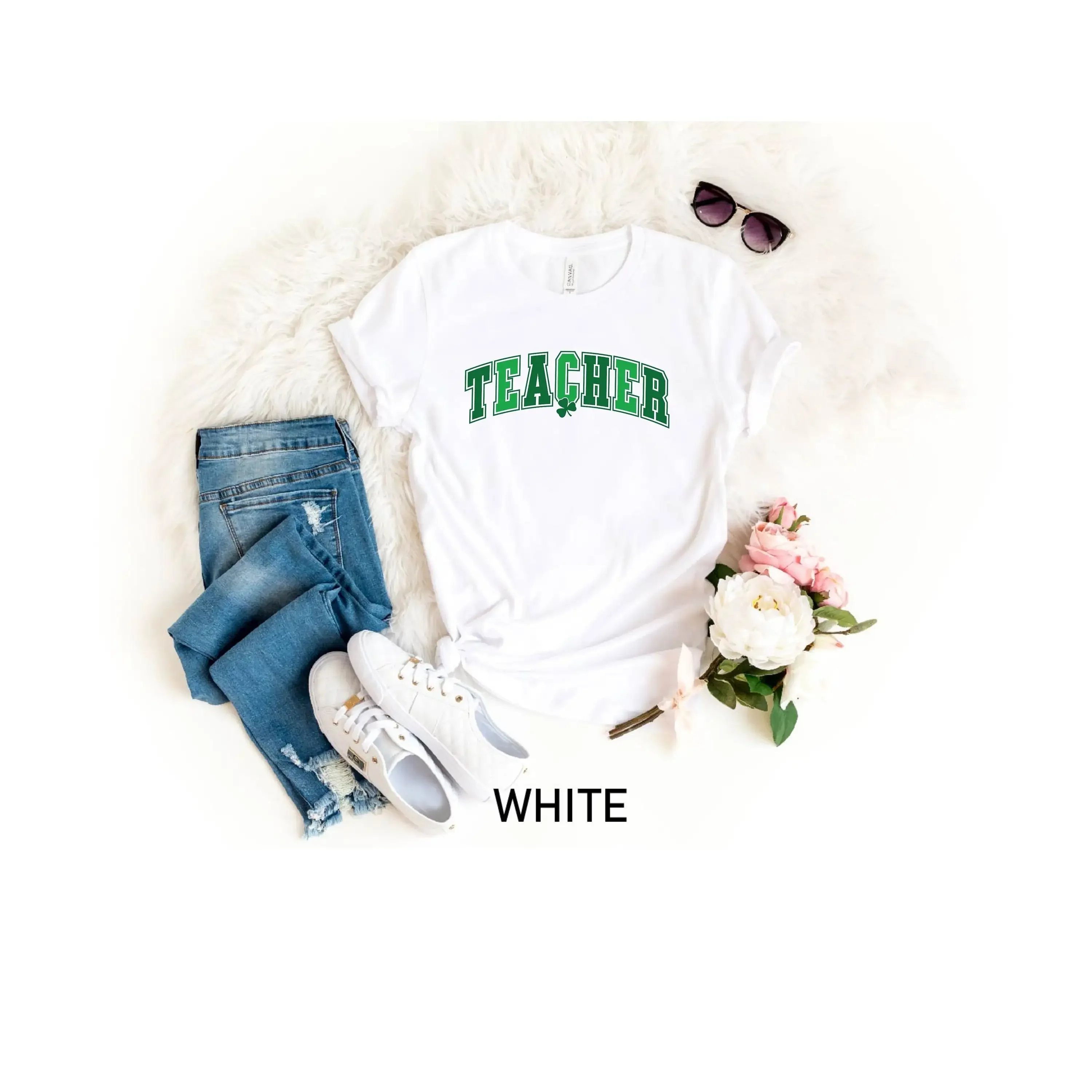 St Patricks Day Retro Teacher T Shirt Pattys for Shamrock Saint Irish