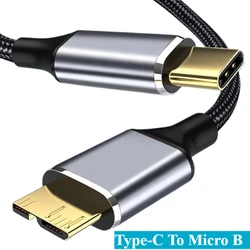 Type C to Micro B USB3.0 Cable Hard Disk Drive 5Gbps High-Speed Data Cable for MacBook Laptop Phone External Disk SSD HDD Camera