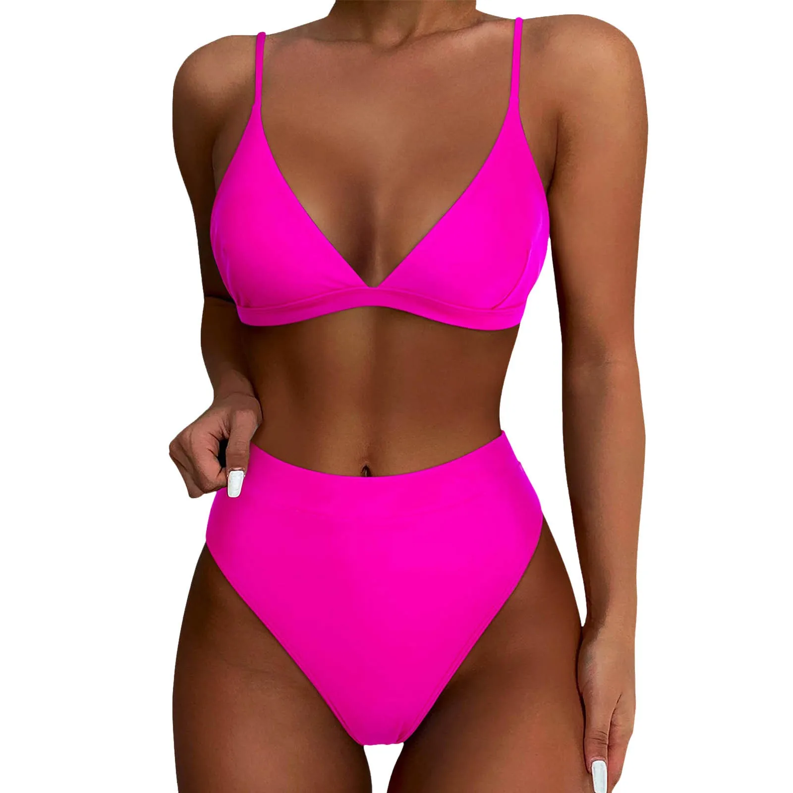 Strój kąpielowy w stylu vintage dwuczęściowy damski bikini z wysokim stanem seksowny Push Up dwuczęściowe stroje kąpielowe Retro Tankini letnia