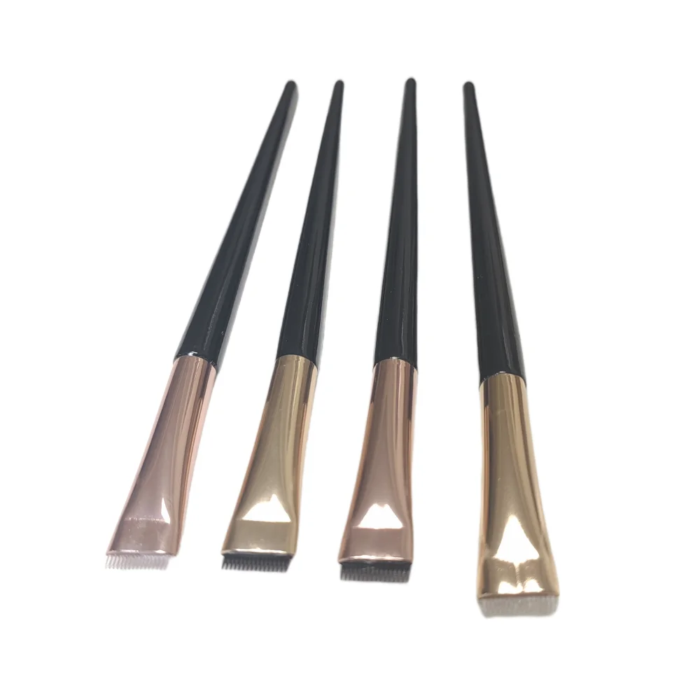Reusable Black Color Tip Eyebrow Lamination Brushes comb Wooden Glue Balm Lash Lift Tools Private Label Available
