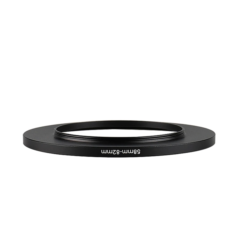 Anello filtro step up in alluminio nero 58mm-82mm 58-82 mm 58 a 82 Adattatore filtro Adattatore obiettivo per obiettivo fotocamera DSLR Canon Nikon Sony