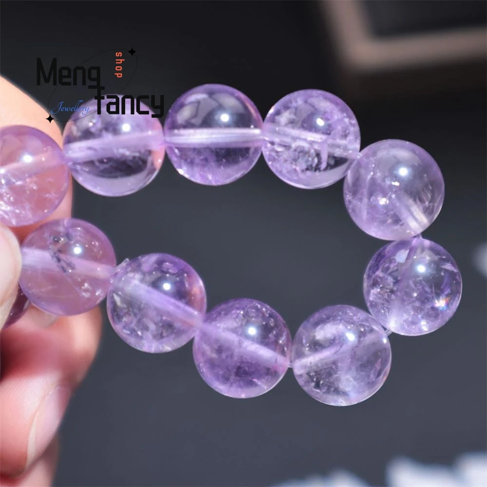 Pulsera de amatista de hielo triturado de cristal Natural, joyería de moda de alto grado Simple y elegante, regalos de vacaciones para niñas jóvenes sexys