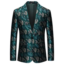 Chaqueta de traje Formal para hombre, Blazer Jacquard de lujo para fiesta de boda, esmoquin de cena, ropa de calle, abrigo de vestir de talla grande 6XL-M, 30 estilos