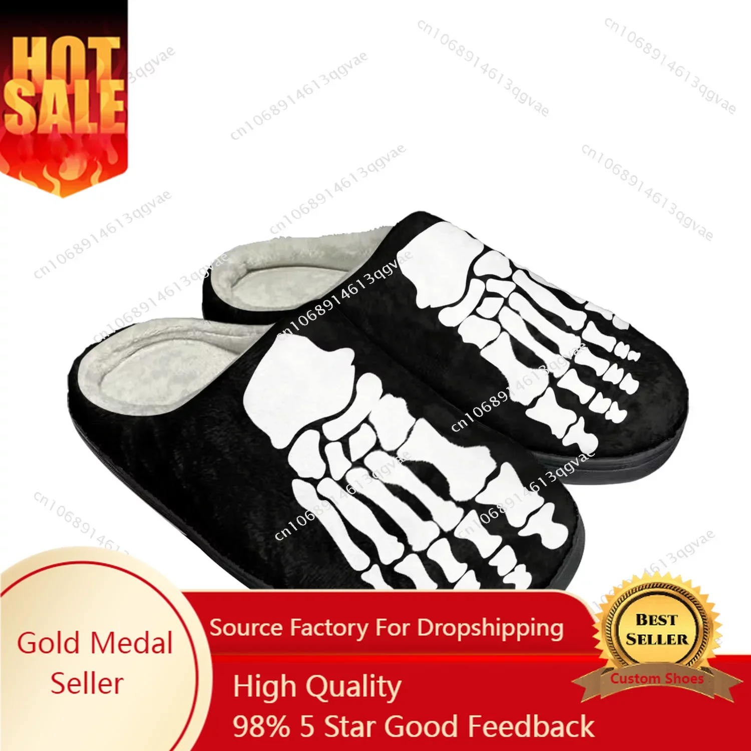 

Skeleton Feet Home Cotton Slippers High Quality Mens Womens Plush Bedroom Casual Keep Warm Shoe Customized Thermal Slipper