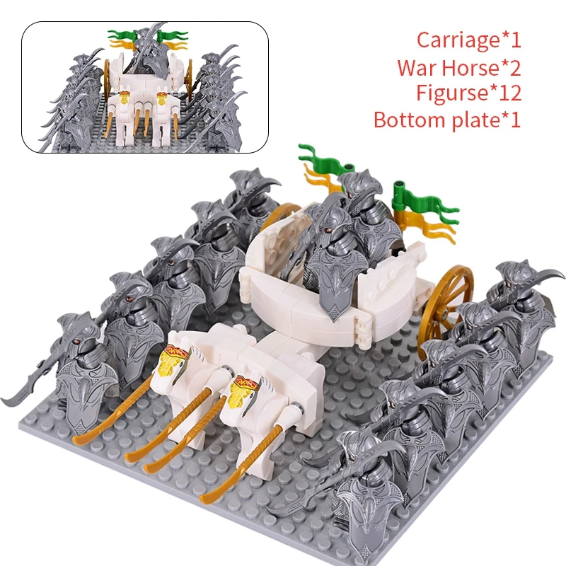 

Movie Medieval Elf Chariot Soldiers Army lotr Action Figures Mini Bricks Assemble Building Blocks MOC DIY Toys for kid gifts