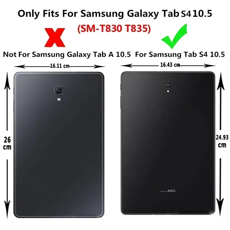 For Samsung Galaxy Tab S4 Case with Pencil Holder PU Leather Stand Magnetic Cover For Galaxy Tab S4 10.5 inch SM-T830 T835 Case - view 6