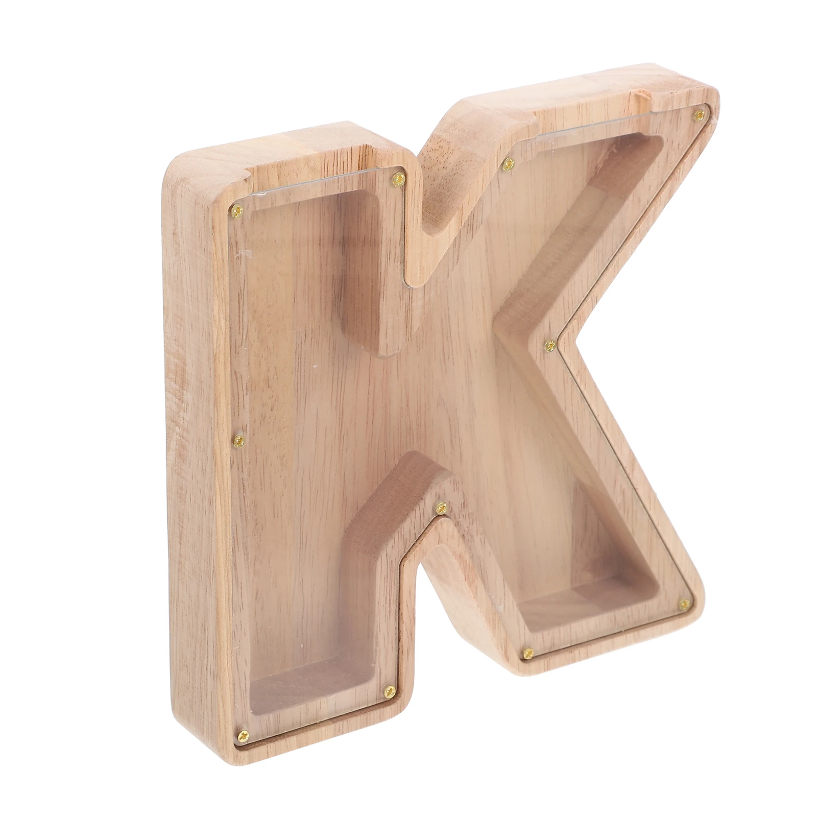 

Alphabet Money Box Wooden Saving Pot Decorative Coin Container Kids Storage Craft Home Adornment Letter Shaped Piggy Bank