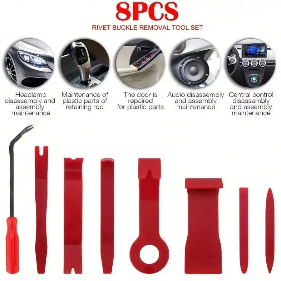 Car Trim Removal Tool Kit, Auto Panel Pry Tools, Fastener Remover, Push Pin Rivet Clips For Door, Dashboard, Radio, Bumper,