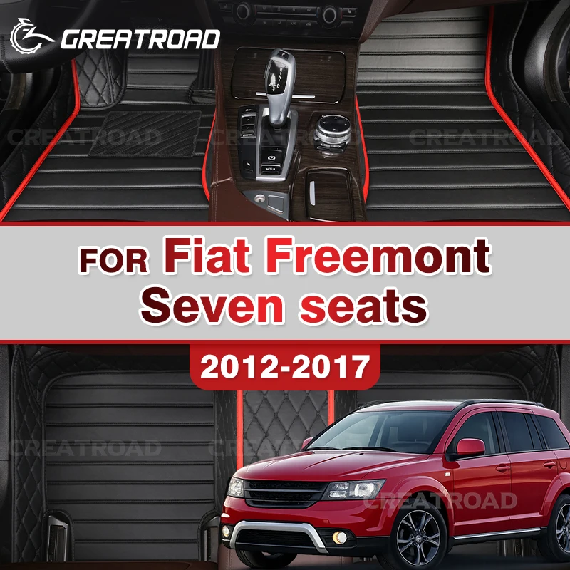 Tapetes personalizados do assoalho do carro para Fiat Freemont, tampa do tapete do automóvel, auto almofadas do pé, sete assentos, 2012, 2013, 2014, 2015, 2016, 2017