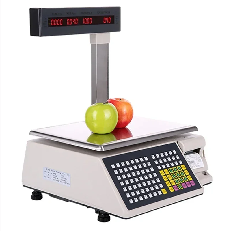 TM-30KG/10G Barcode Scale Label Printing Scales Electronic Retail Price Computi…