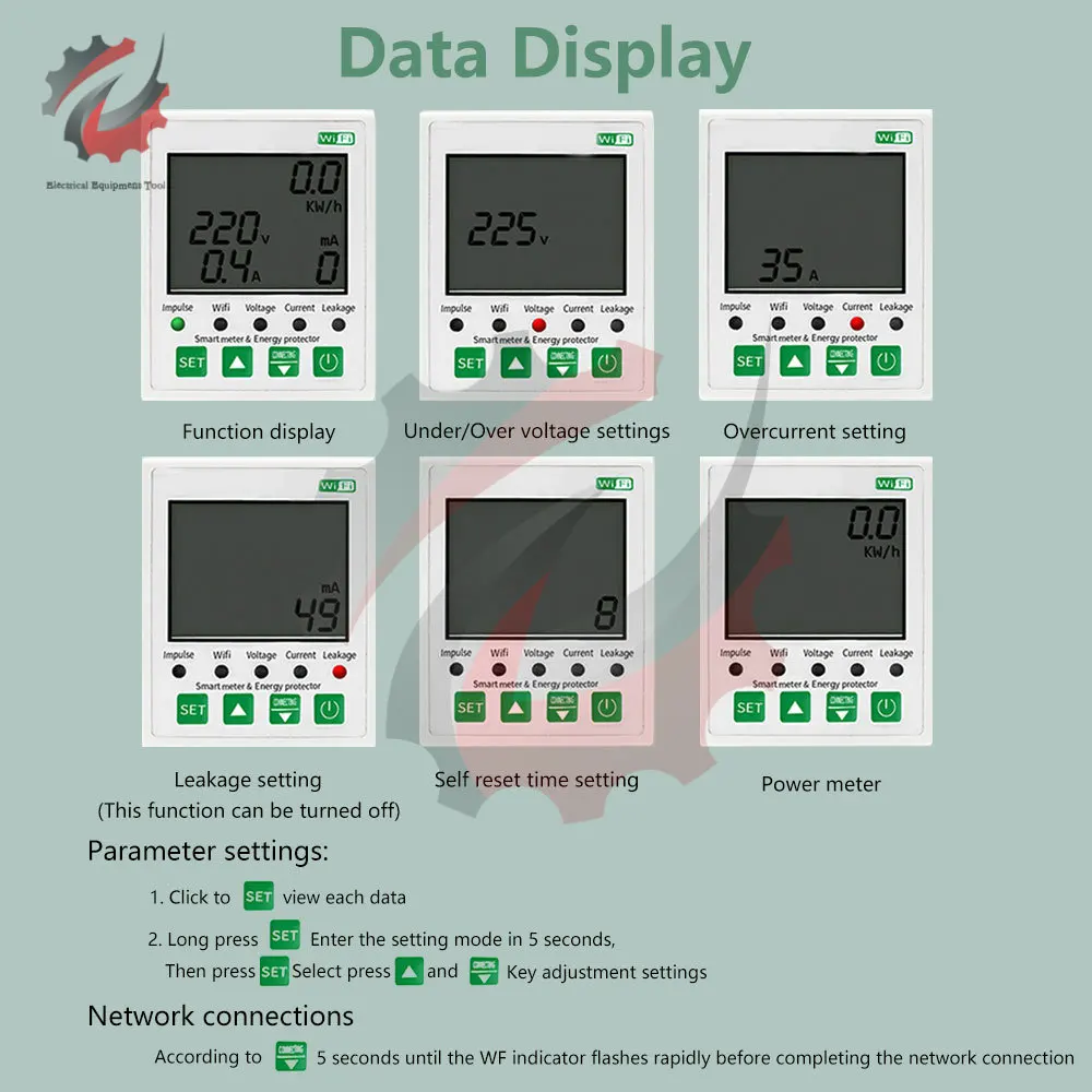 Inteligentny monitor energii wyłącznik timer timer WiFi wykorzystanie energii elektrycznej nad napięciem prądu dla inteligentnego domu