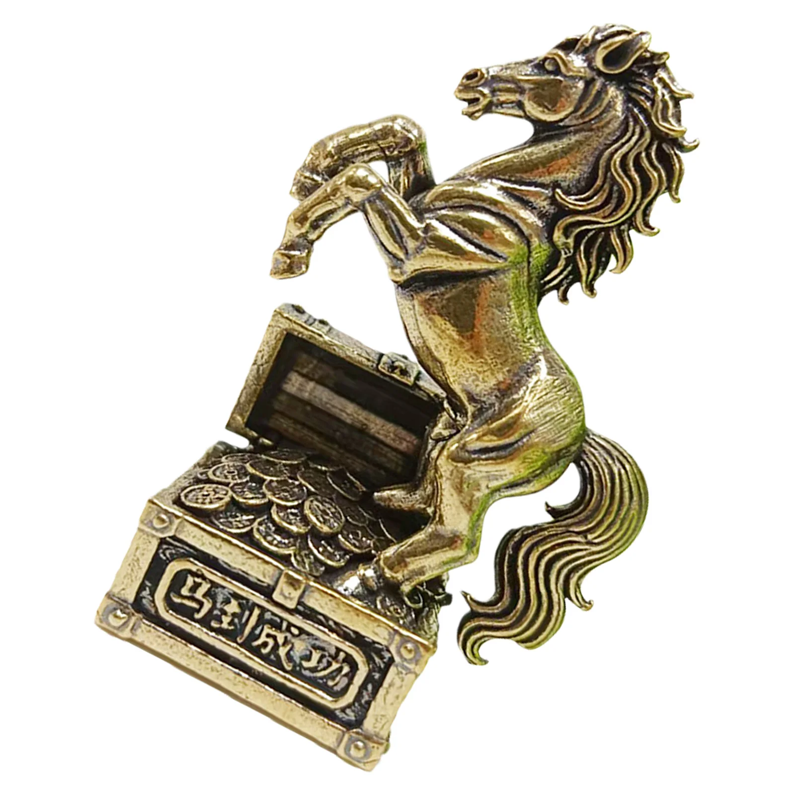 

Horse Brass Lucky Horse Sculpture Galloping Design Feng Shui Wealth Statue Home Office Decor Animal Metal Ornament
