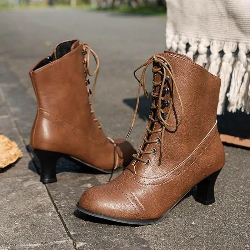 

Women Boots PU Leather Bikerboots for Women High Heel Pointed Toe Boots Women New Boots platform shoes 2025 new