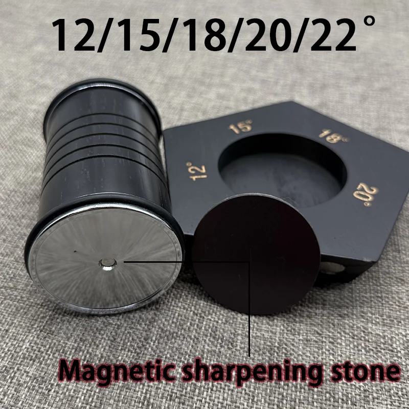 

5-angle 12-22° Black Wooden Rolling Knife Sharpener Magnetic Knife Holder Interchangeable Diamond/Whetstones for All Knives Hot