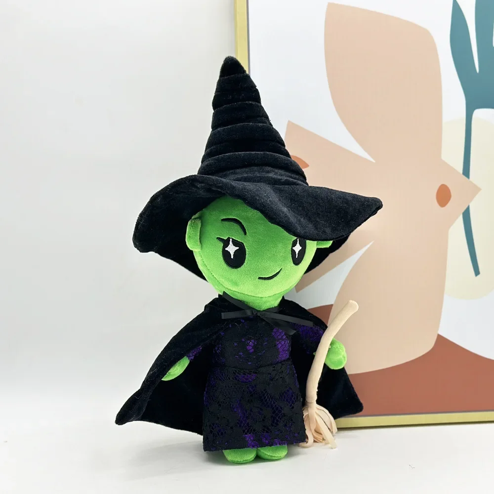 WICKED Medium Stylized Plush Magical Witch, Black Robed Witch, Fun Cartoon Plush Doll, Companion Doll, Christmas Gift