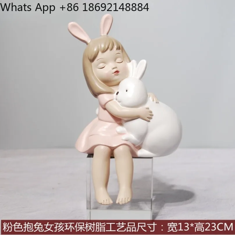 Luxury Resin Cute Little‑Girl Figurine Home Desktop Ornament for Bedroom Kids Room Decor Birthday Gift