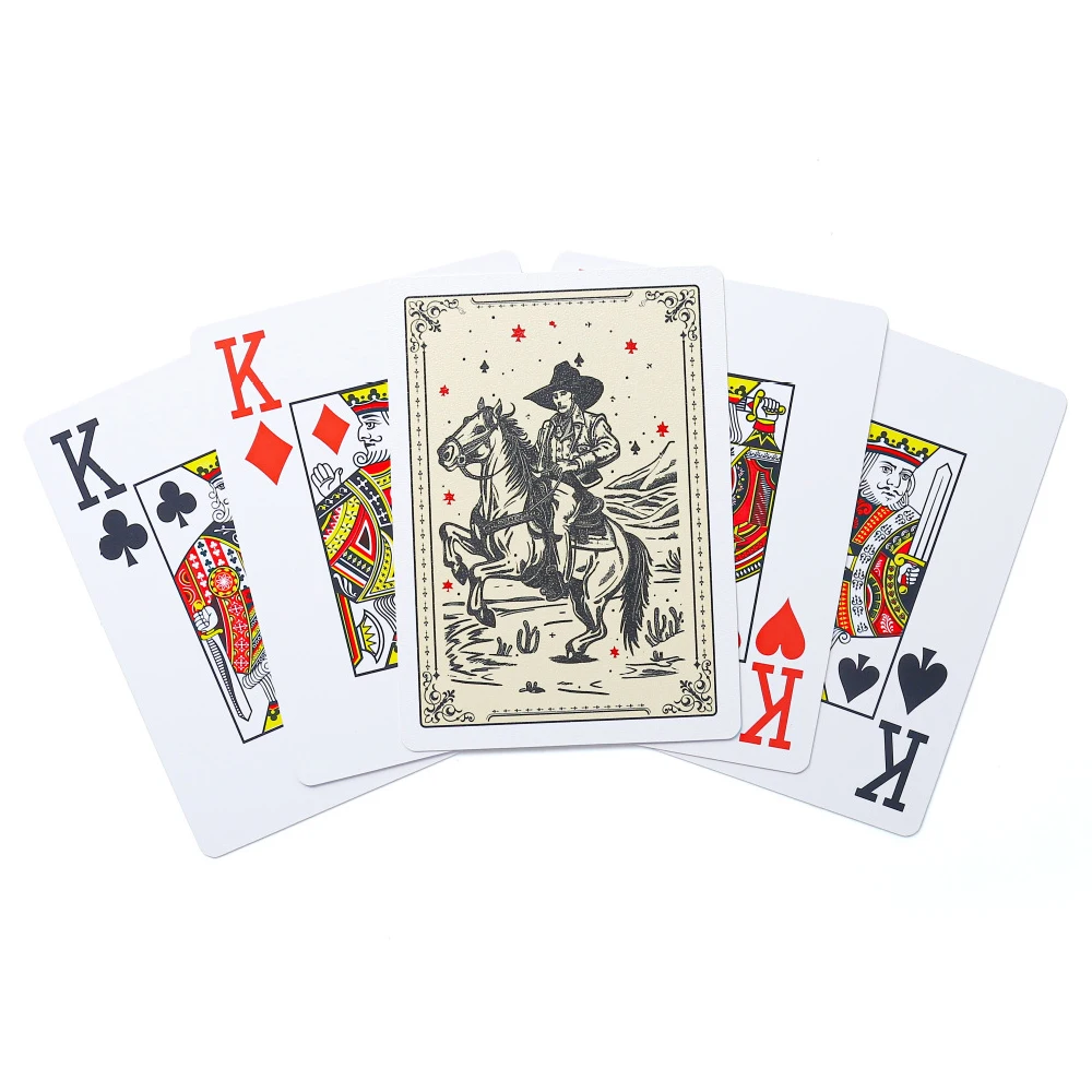 High Quality Plastic Playing Cards Texas Recreational Poker HD Large Font Deck Cowboy Back Desktop Game Card