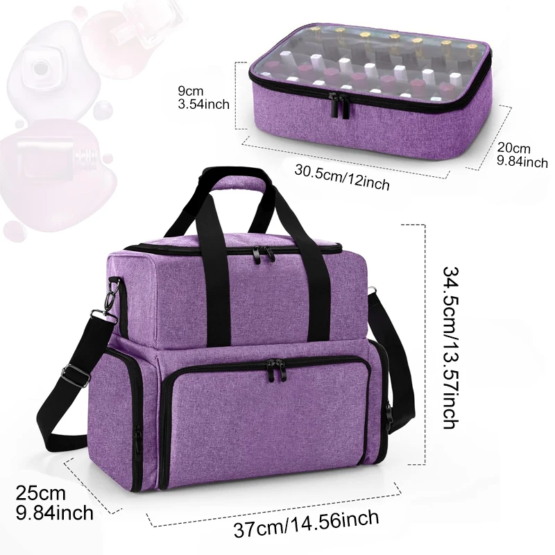 Professional Ail Tool Bag Large Capacity Cosmetic Organizer Case Women Portable Zipper Nail Art Bags Nail Tools Supplies