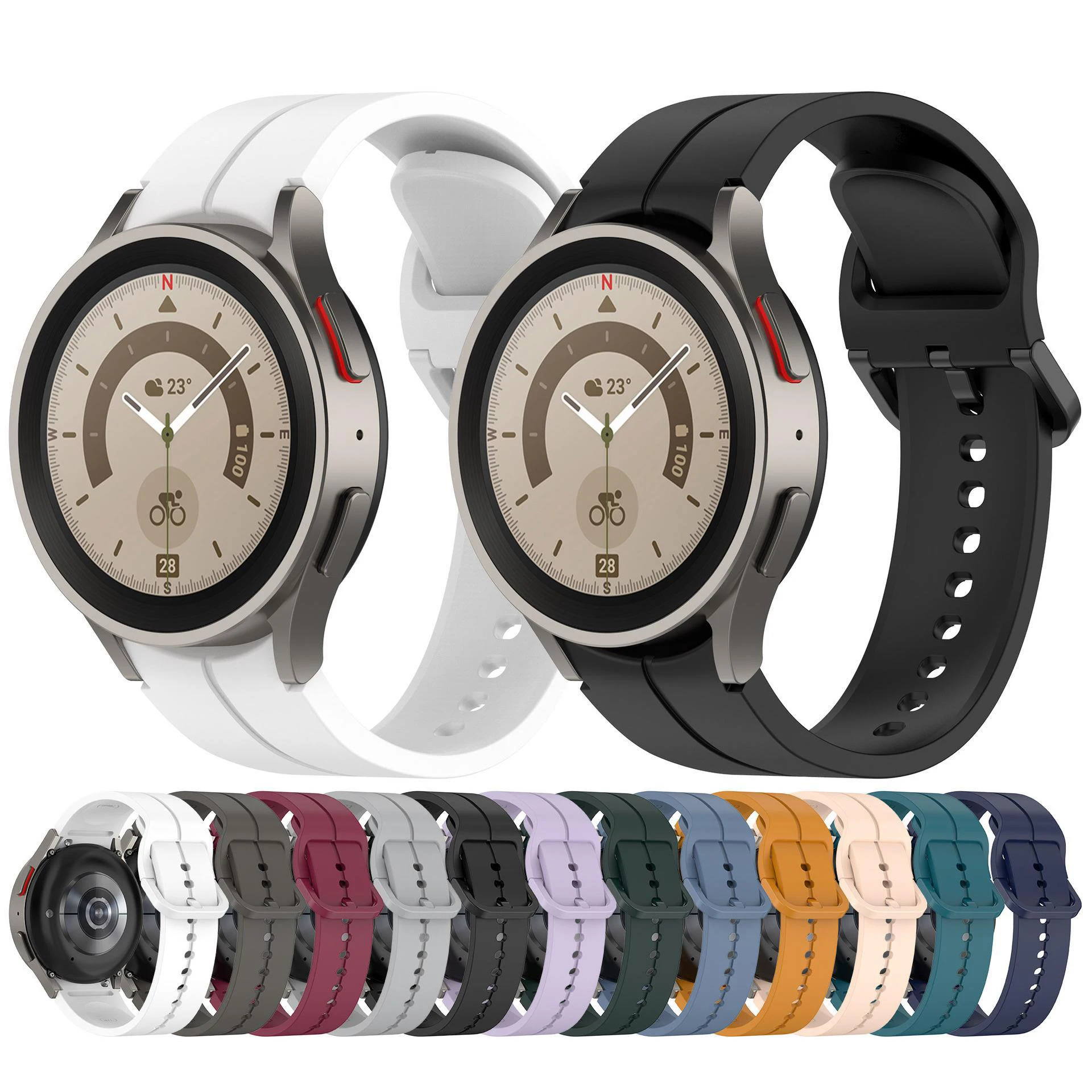 สายซิลิโคนสำหรับ Samsung Galaxy WATCH 6 5 4 40mm 44mm/5 Pro 45mm ไม่มีช่องว่างกำไลข้อมือ Watch6คลาสสิก47mm/43mm watch4 42/46mm