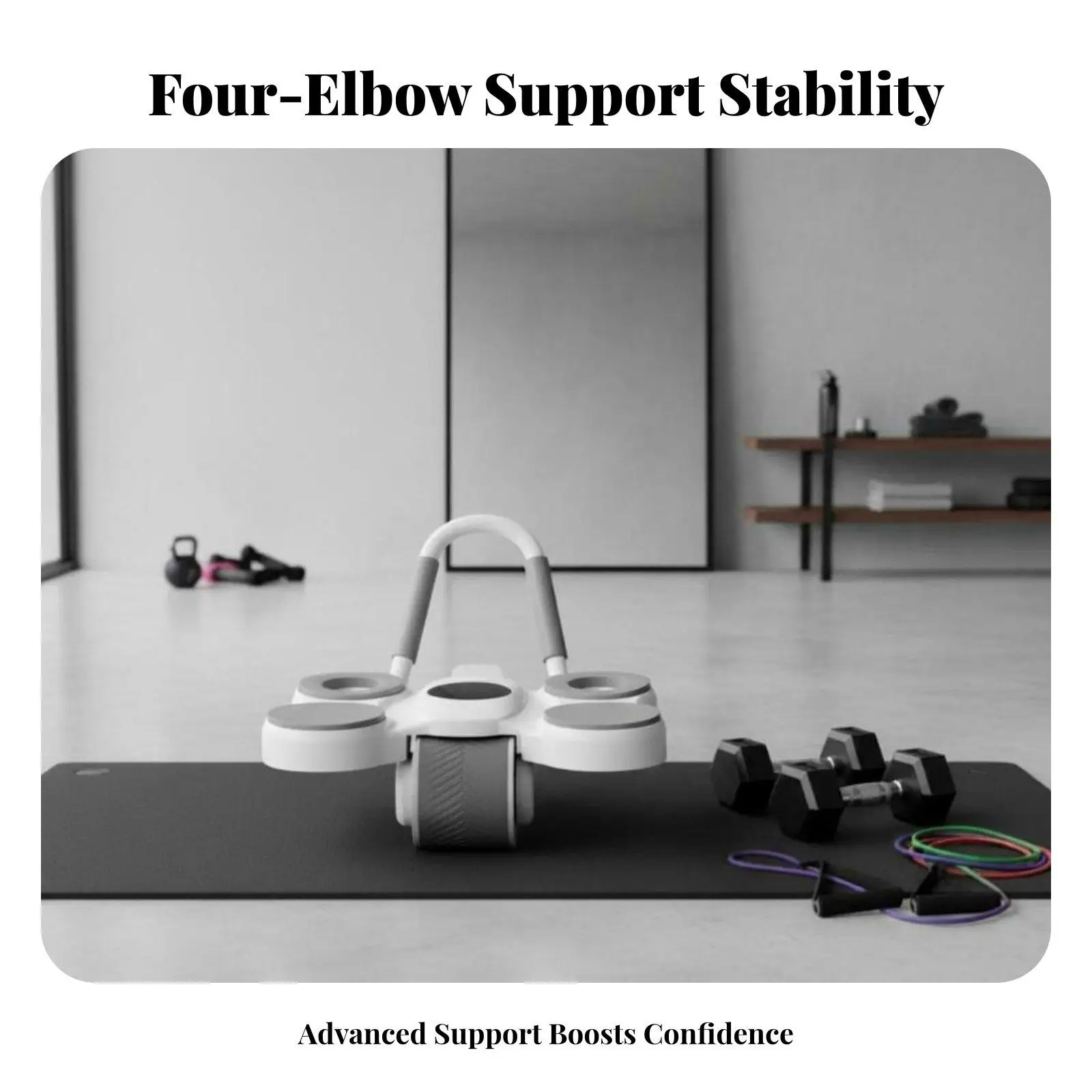 Automatic Return Abdominal Exerciser with Elbow Pads for Core Stability Training Full Body Workout Fitness Roller at Home