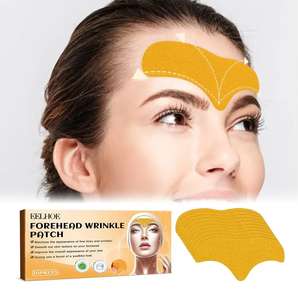 Adesivo Clareador para Rugas na Testa, Adesivo em Gel para Rugas na Testa, Máscara Firmadora com Colágeno Hidrolisado, Adesivos para Cuidados Faciais e Reafirmação