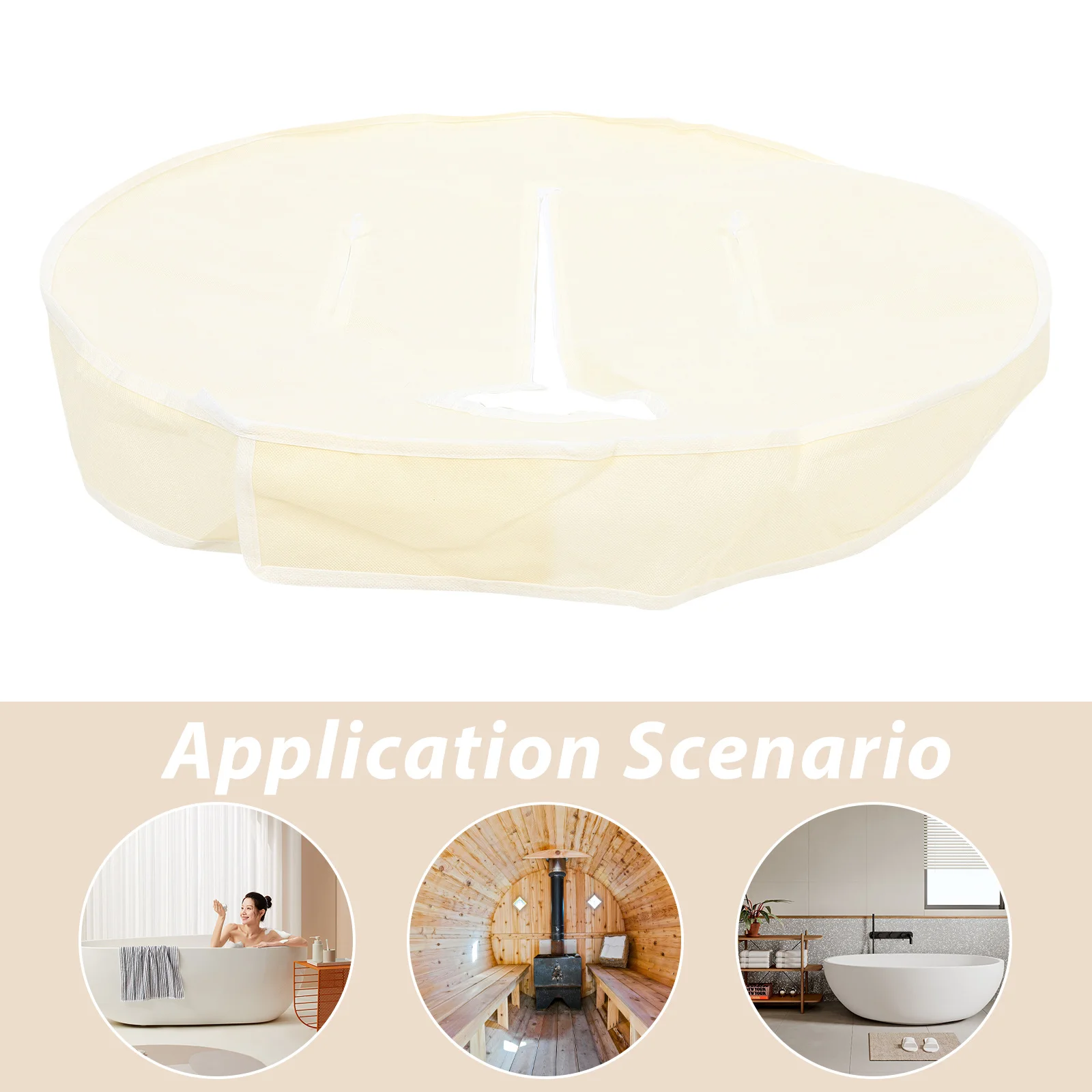 

Folding Bathtub Lid Thermal Retention Non-Woven Material Lightweight Portable Cover for Camping Travel Relaxation