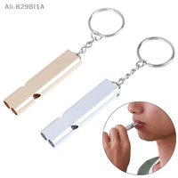 Random Color Alloy Aluminum Emergency Survival Whistle Outdoor Camping Hiking Tool W/Keychain 5.5cm X 1.5cm X 0.8cm