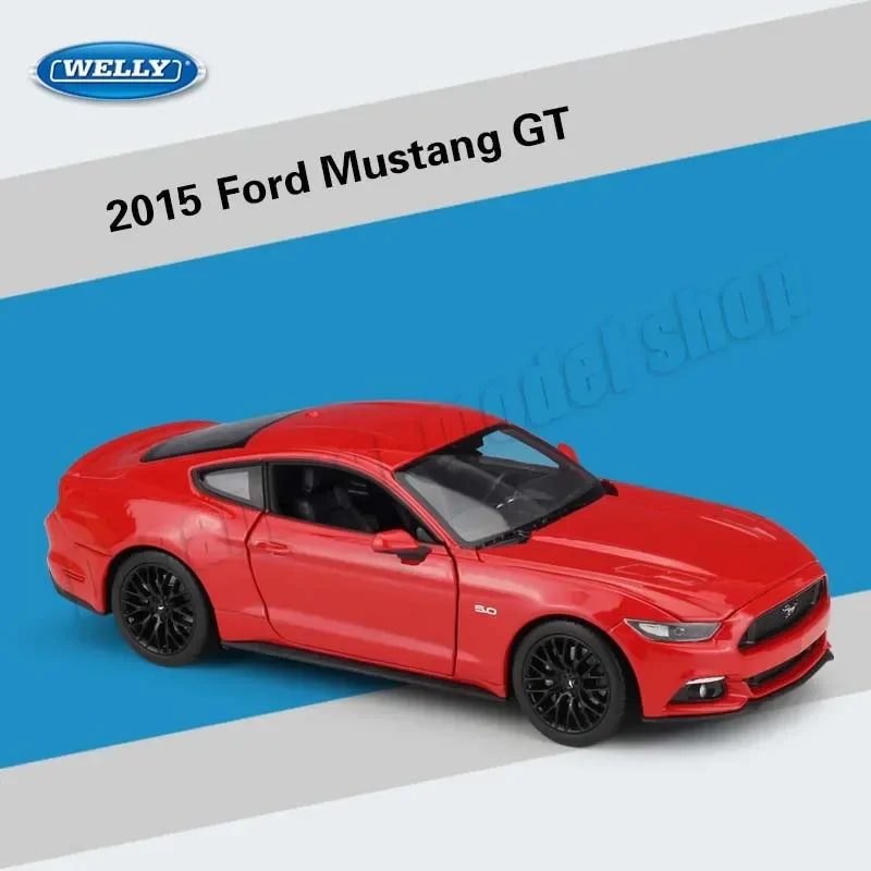 WELLY 1:24 2015 Ford Mustang GT 1969 Ford Mustang BOSS 429 Die-cast Alloy Car Model Toys Collectible Decoration Holiday Gift