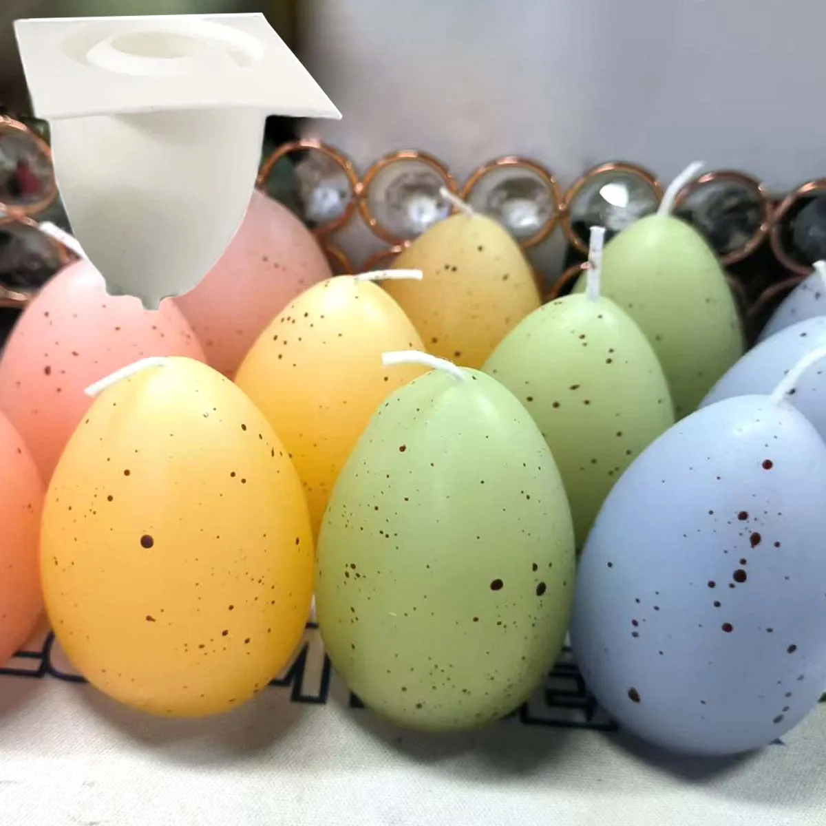 3D 시뮬레이션 계란 실리콘 캔들 몰드, DIY 부활절 장식품 만들기, 향기 나는 비누 석고 송진 초콜릿 베이킹 몰드, 홈 데코