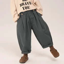 Children Clothing Boys Casual Pants 2024 Autumn Spring and Autumn Loose Pants Korean Style Simple Fashionable Kids Pants