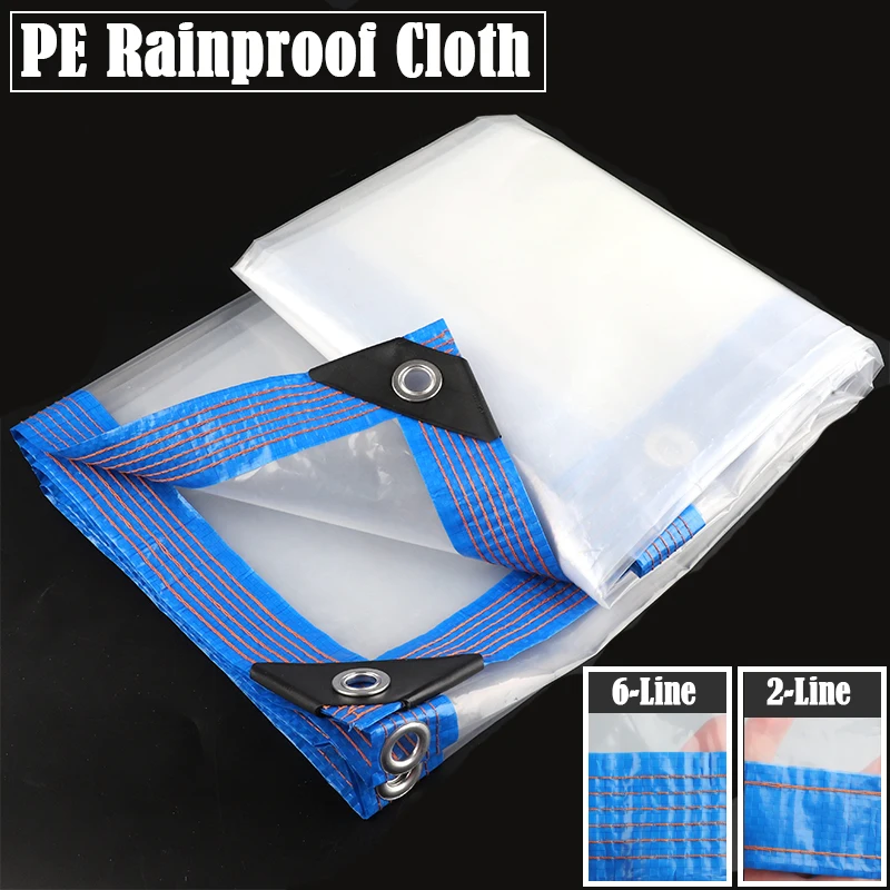 

0.1mm Transparent Rainproof Cloth PE Tarpaulin Home Window Windproof Keep Warm Film Balcony Succulent Plant Waterproof Cover