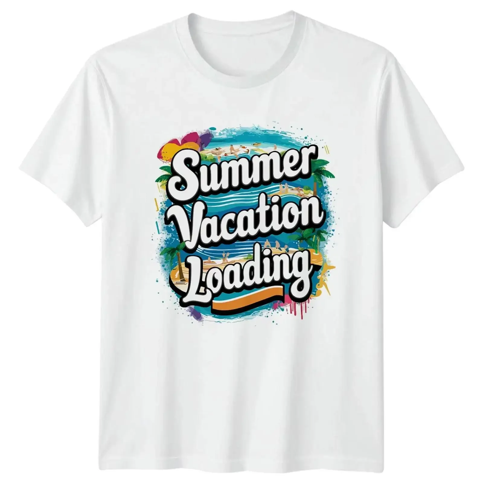 Sommerurlaub Loading T Shirt Strandreise Urlaub Reisen vintage Washed Soft homme Comfortable Unisex Stretched graphic Slightly