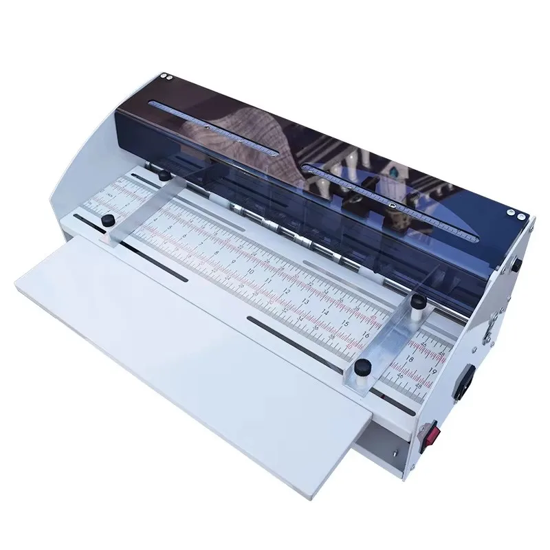 

460 New Type Desktop Electric Motor Dotted-Line Folding Machine Creasing and Laminating for Photo Paper Used in Album Production