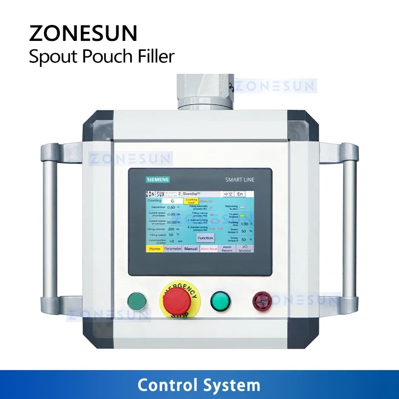 ZONESUN Uitloopzakje Zuigerpomp Vloeistofvulmachine Vulmiddel Capper Monoblock Doypack Roterende verpakkingsapparatuur ZS-AFC12