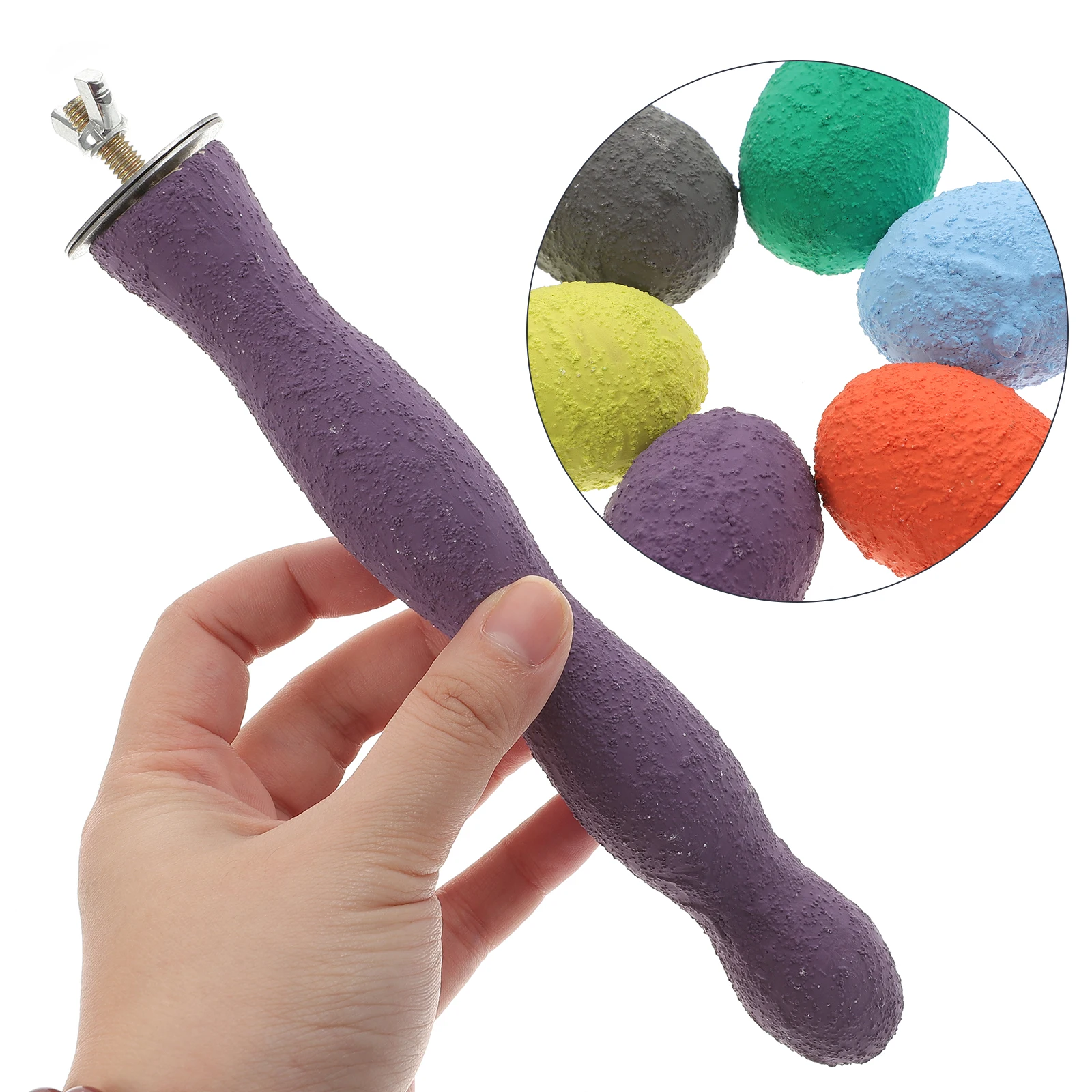 

14Cm Bird Grinding Perch Natural Wood Sand Surface for Beak Nail Care Foot Exercise Parrot Stand Wood Perch for Small Medium