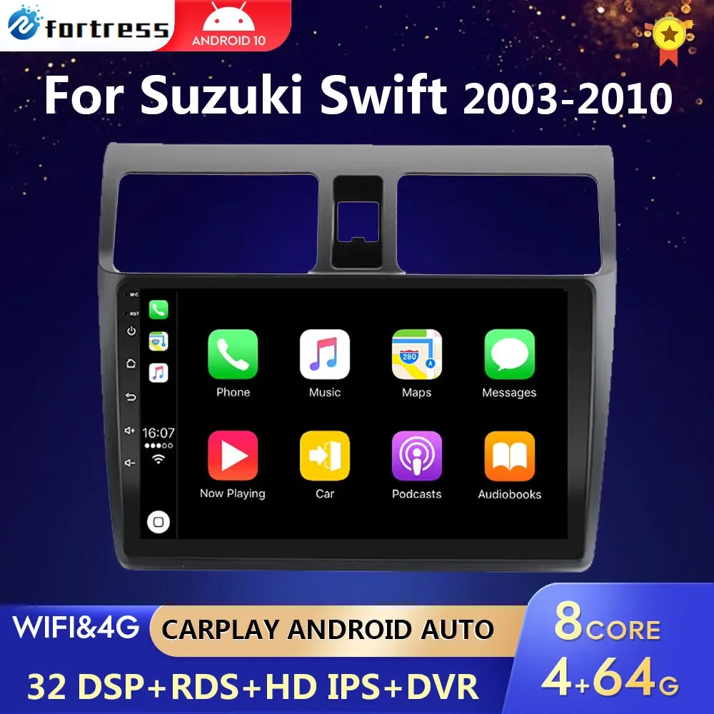 

Для Suzuki Swift 2005 2006 2007 2008 2009 2010 Автомобильный Android-радио Мультимедийный плеер 2DIN Навигация GPS Видео 2 din IPS 8 ядер 4G