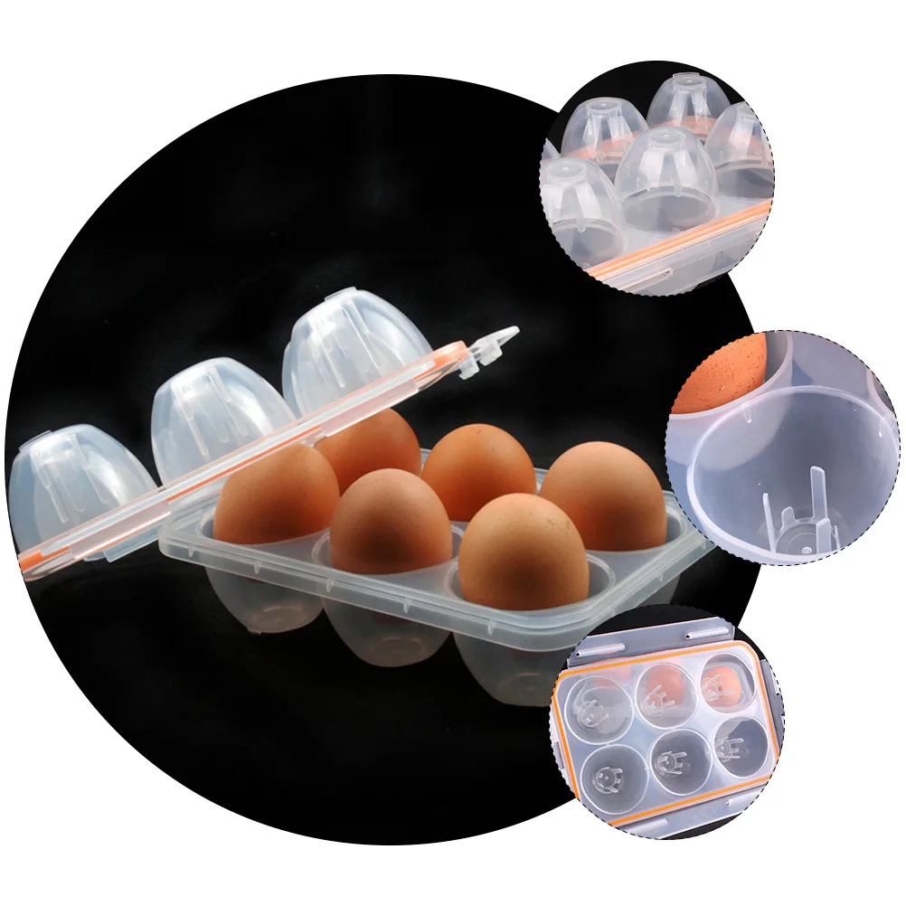 

1Pcs Egg Protection Box Portable Transparent Egg Container for Outdoor Camping Picnic Lock and Space-Saving Design