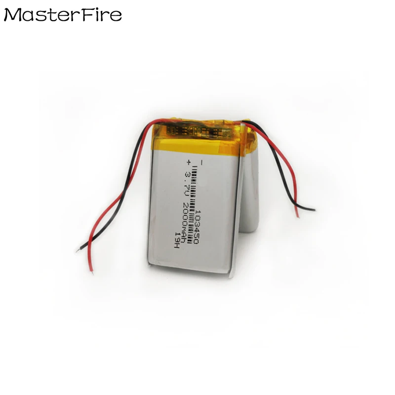 Wholesale 103450 3.7V 2000mah Rechargeable Lithium Polymer Battery for GPS Navigator Bluetooth Speaker Camera E-Book Tablet Cell