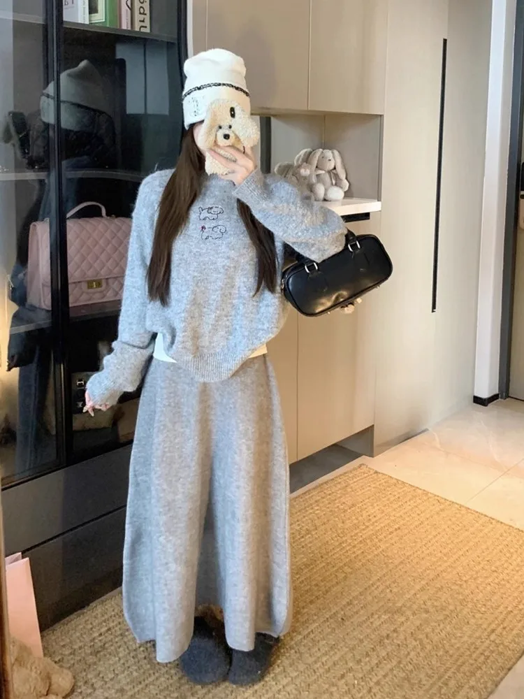 Suéter de Punto ueso con Cuello Redondo para Mujer, Estilo Hoado y Casual, Prenda Interior para Primavera, Otoño e Invier...