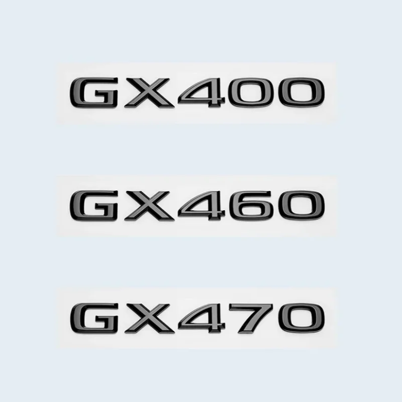 3D Chrome Glanzend Zwart ABS Letters Nummer GX400 GX460 GX470 Emblem Voor Lexus Kofferbak Logo Badge Sticker