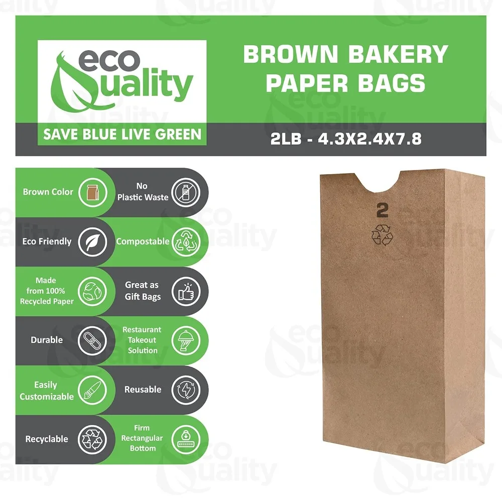 Mini Brown Kraft Paper Bag (2 lb) Small - Paper Lunch Bags, (4 5/16