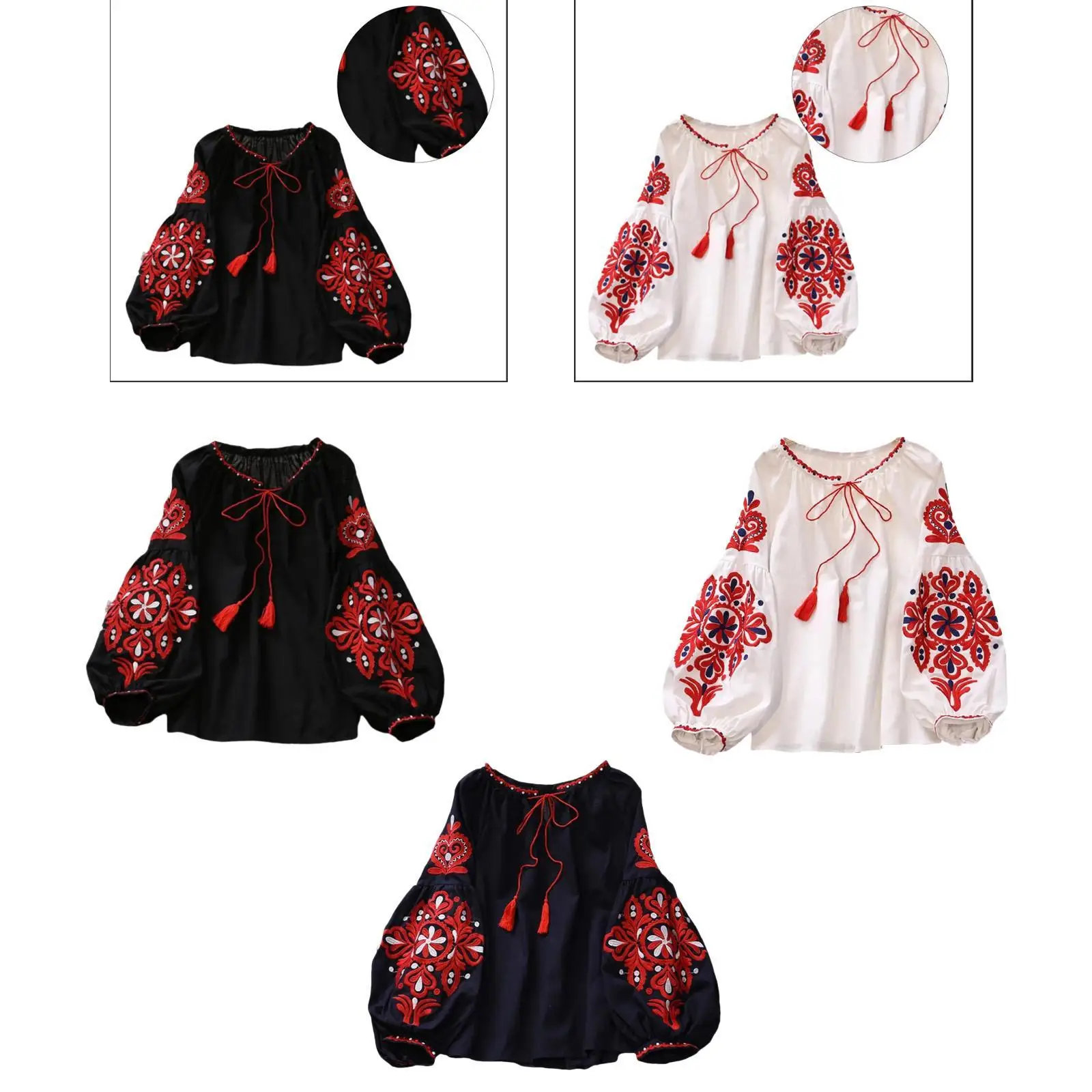 

Women's Embroidered Tops Ethnic Shirt Blouse for Shopping Street Daily Wear