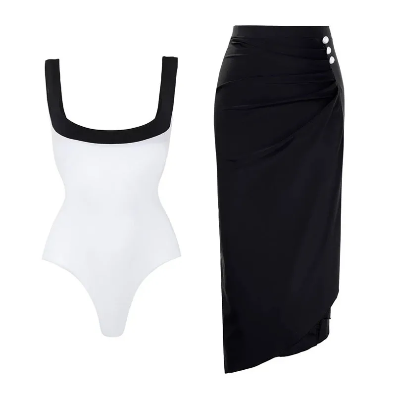 

Сексуальный женский цельный купальник с жемчужной цепочкой, новинка 2025, модный трансграничный комплект из двух предметов, Qui-Dry, фиксированный костюм для серфинга с нагрудником