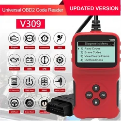 Professional OBD2 Scanner V309 Anto Scanner Diagnostic Tool Check Engine Light tools OBD II & EOBD SRS OBD Code Reader Updated