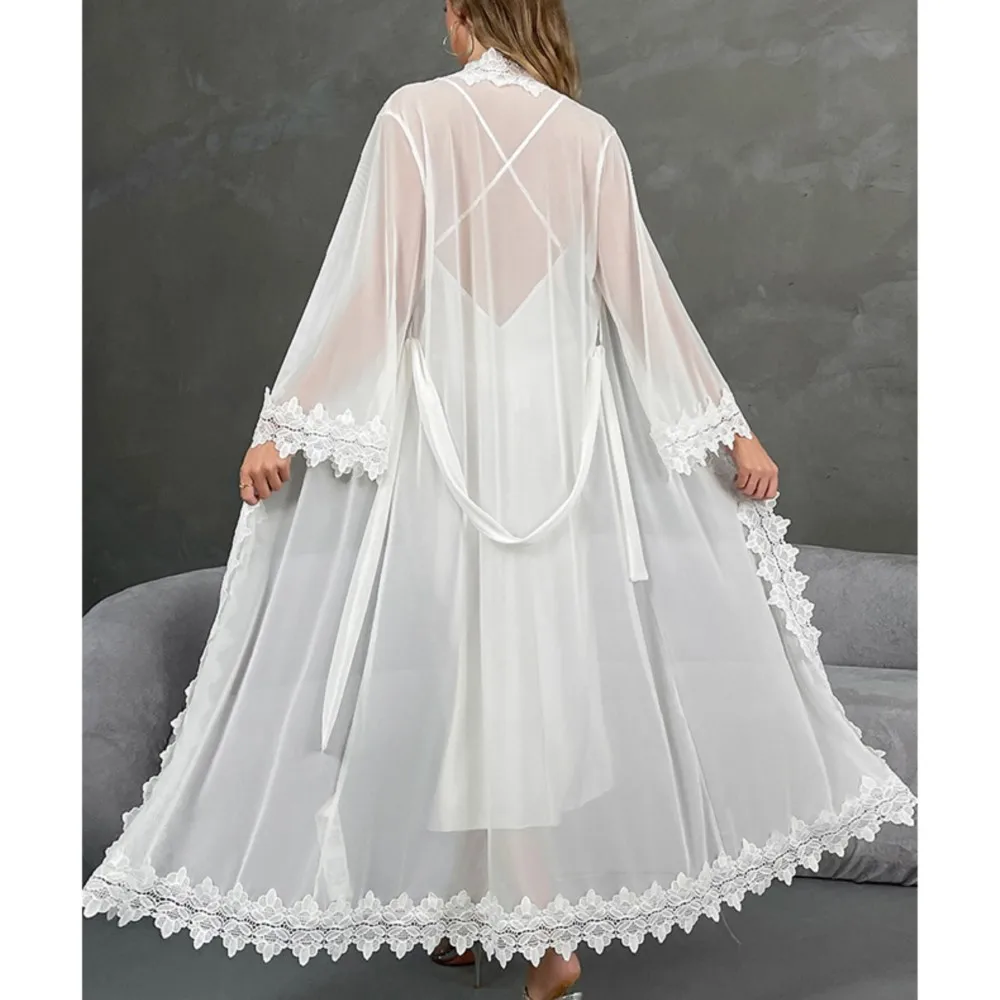 Abbigliamento da donna Pigiama sexy in pizzo Abbigliamento per la casa Completi a due pezzi Donna Backless Elegante e confortevole Set per la casa Tinta unita Leace-up