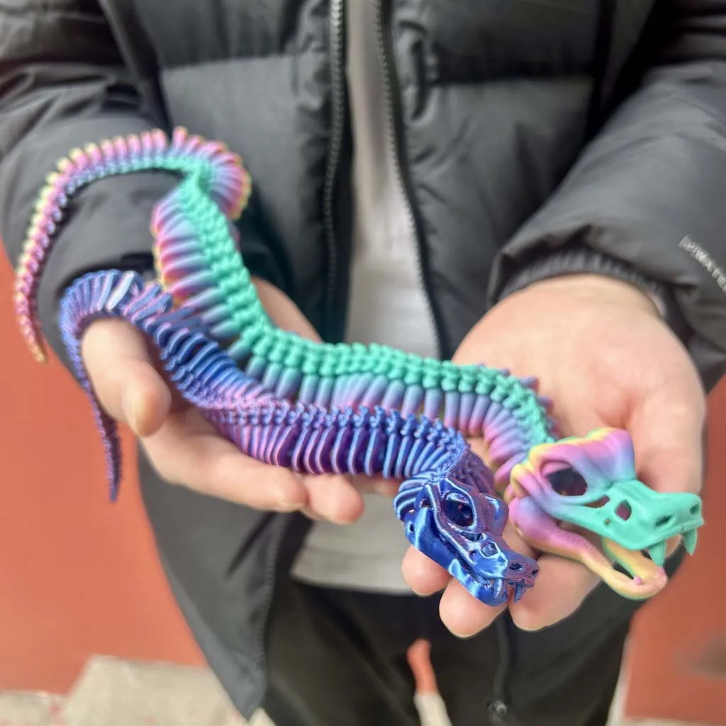 3D-gedruckte JOINT SNAKE-Statue, flexibles 3D-gedrucktes Tier, bunte Figur-Statue, Geschenke, 53 cm/20,87 Zoll, 36 cm/14,17 Zoll – Detail 7