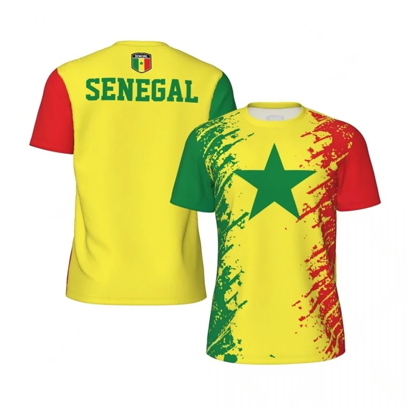 Summer 3d Printed Senegal T-shirt Men Outdoor Sports Running T Shirt Streetwear Loose Short Sleeve Tee Shirts Football Jerseys